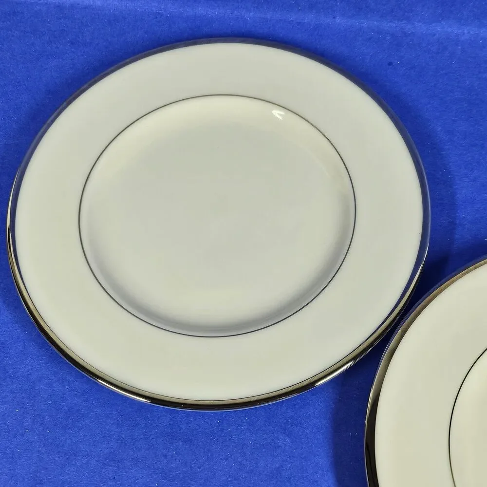 Lenox Montclair Ivory Platinum Trim - 2 Bread Plates 6 3/8